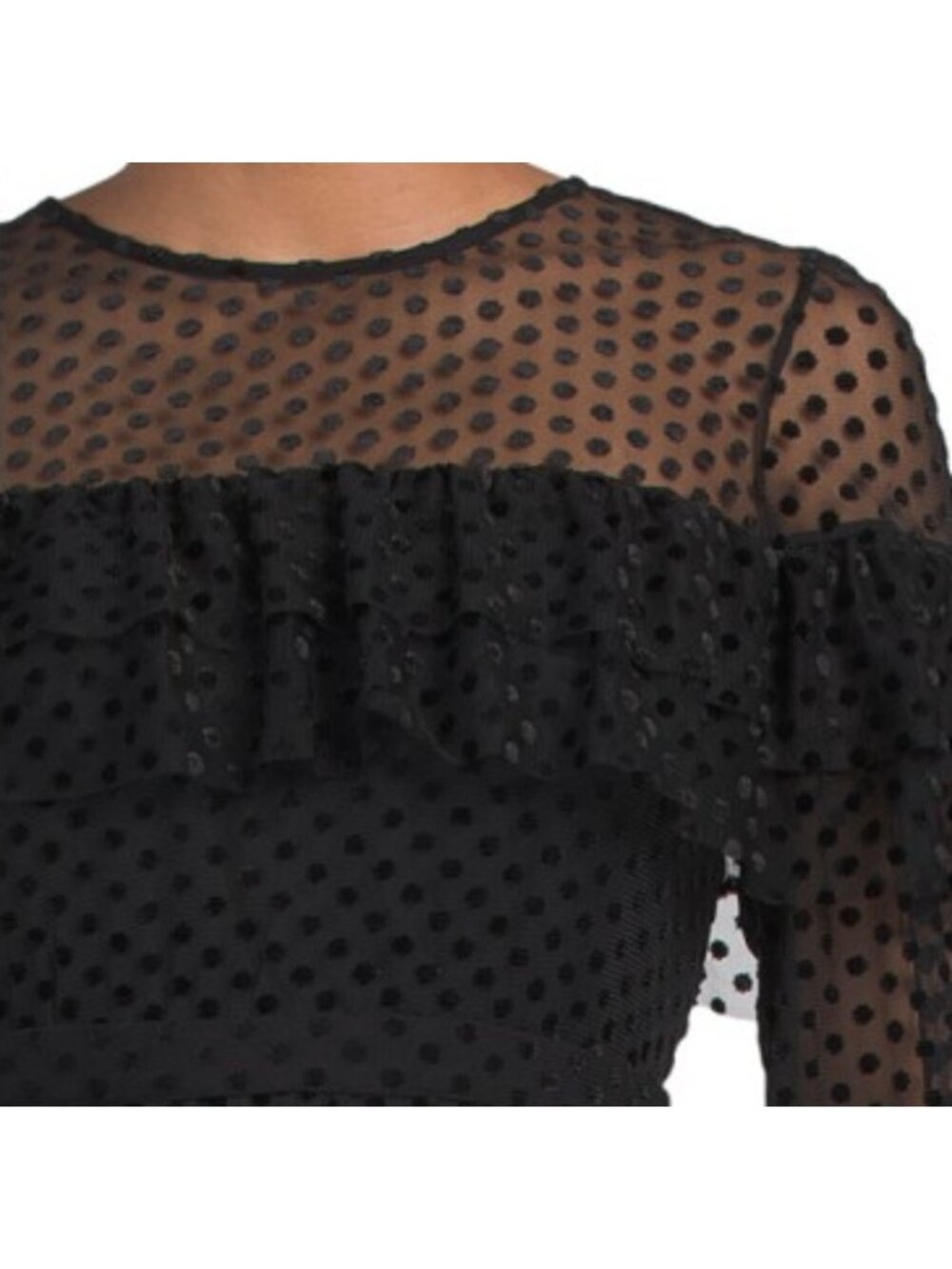 BA&SH Noir Dress With Frill Detail - Picture 3 of 5